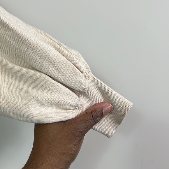 Syzri Cropped Sweater Women Small Long Sleeve Balloon Cream - Picture 4 of 6